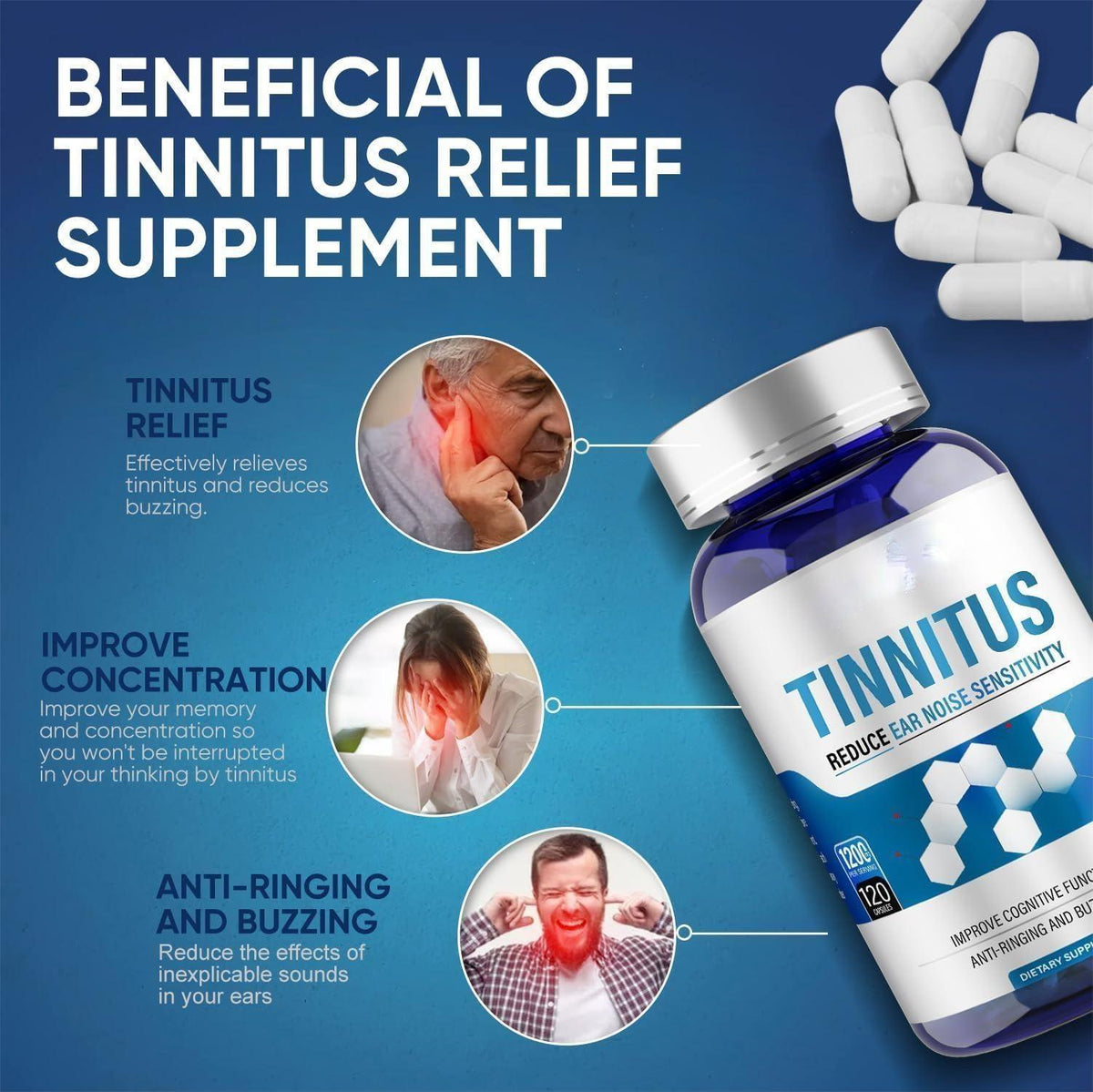 Suplemento nutricional para el bienestar auditivo.